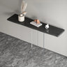 Simple Pedestal Black Wood Rectangle Console Table Image - 1