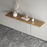 Simple Pedestal Black Wood Rectangle Console Table Image - 3
