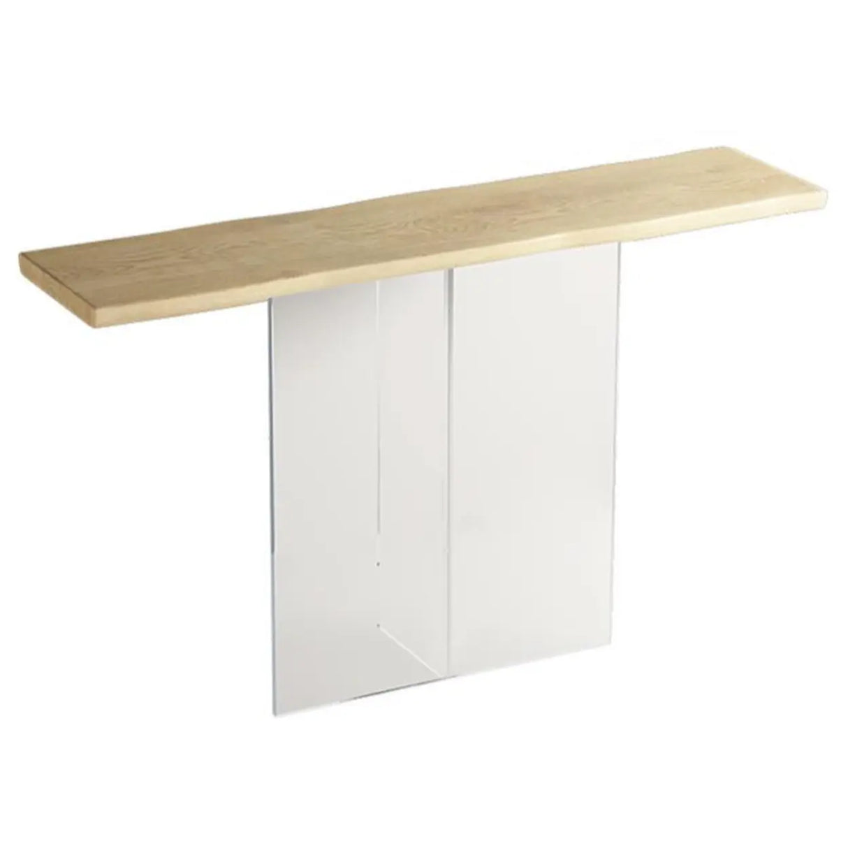 Simple Pedestal Black Wood Rectangle Console Table Image - 7