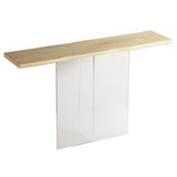 Simple Pedestal Black Wood Rectangle Console Table Image - 7