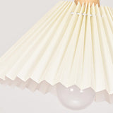 Simple Pleated Cone Wooden 3-Light Island Light Fixture Image - 8