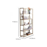Simple Rectangle 5-Shelf Open Metal Display Bookcase #size