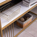 Simple Rectangle 5-Shelf Open Metal Display Bookcase Image - 8