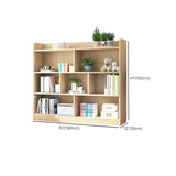 Simple Rectangle Closed Back Wooden Wide Bookcase Image - 16