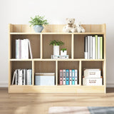 Simple Rectangle Closed Back Wooden Wide Bookcase Image - 4