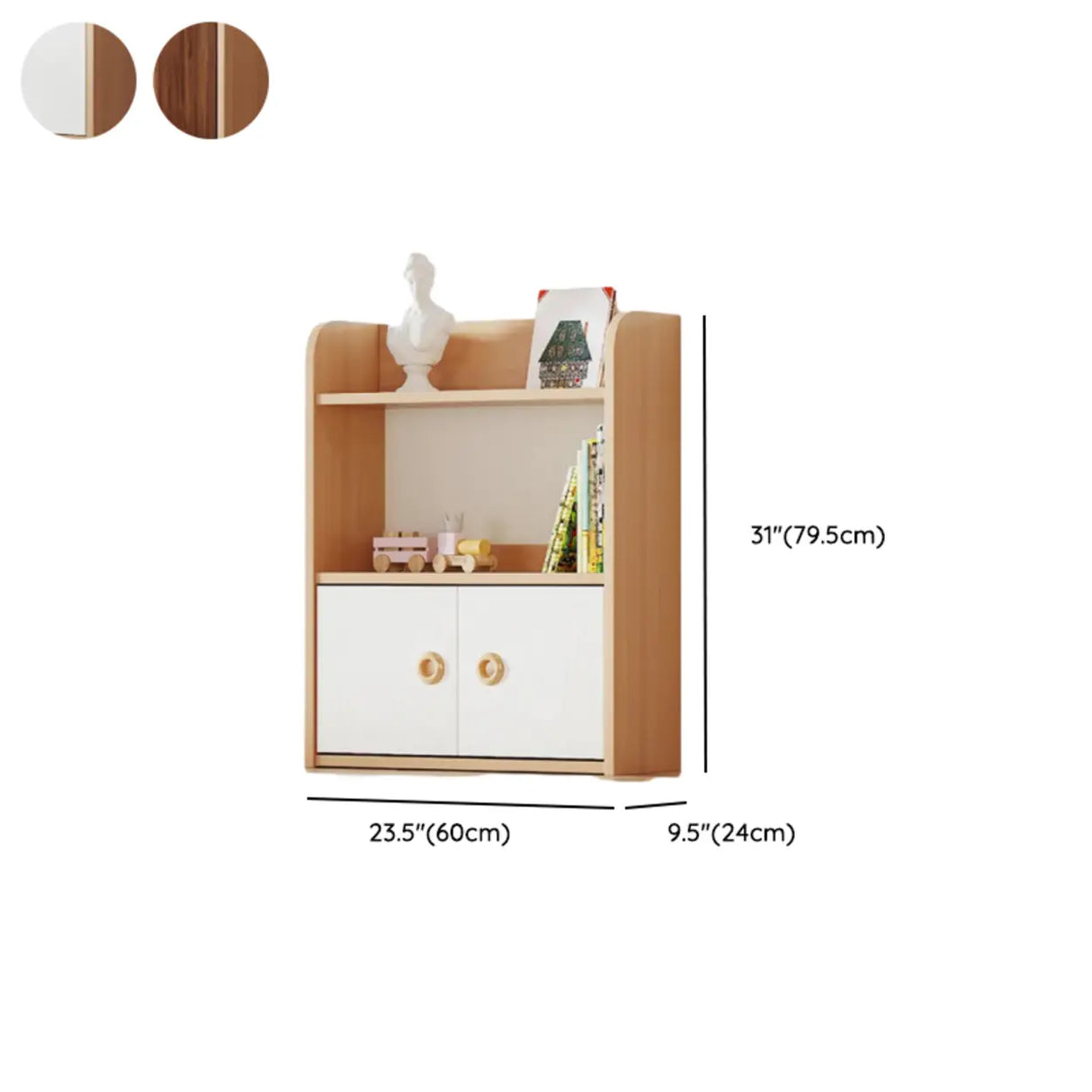 Simple Rectangle Open Back Wood Storage Bookshelves 