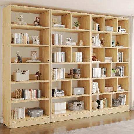 Simple Rectangle Timber Open Back Tall Storage Bookcase Image - 1