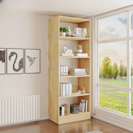 Simple Rectangle Timber Open Back Tall Storage Bookcase Image - 2