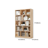Simple Rectangular Closed Pine Wood 5-Shelf Bookcase Image - 28