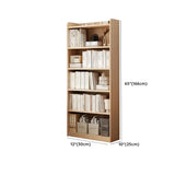 Simple Rectangular Closed Pine Wood 5-Shelf Bookcase Image - 34