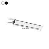 Simple Rectangular Metal LED Long Wall Lamp White #size