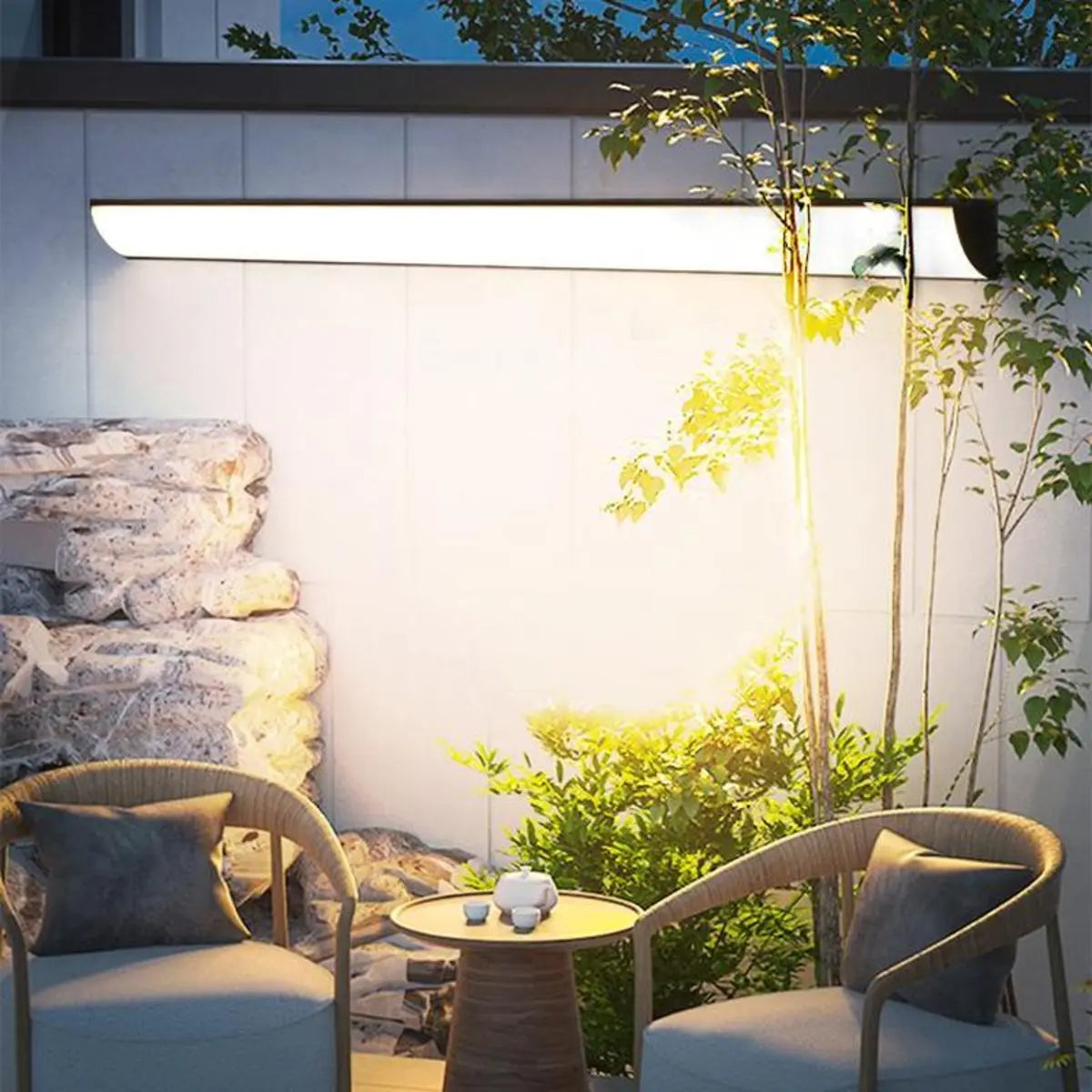 Simple Rectangular Metal LED Long Wall Lamp White Image - 5