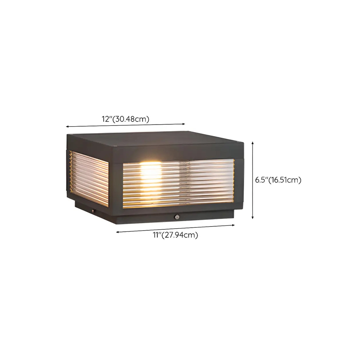 Simple Rectangular Metal Outdoor Table Lamp Warm Light Image - 18