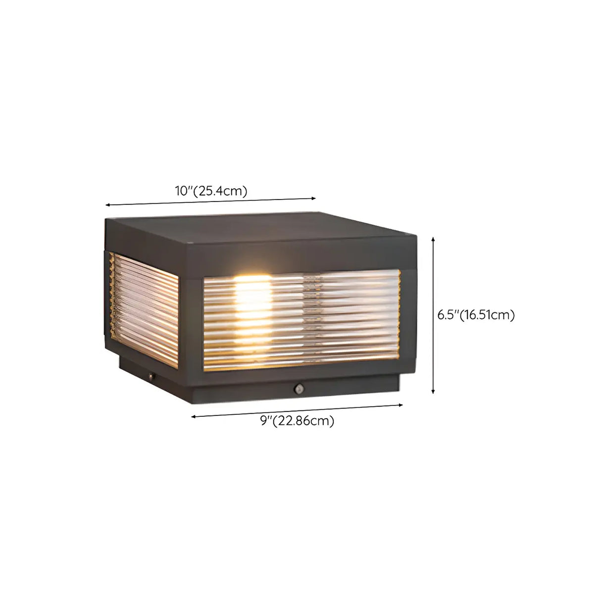 Simple Rectangular Metal Outdoor Table Lamp Warm Light Image - 19