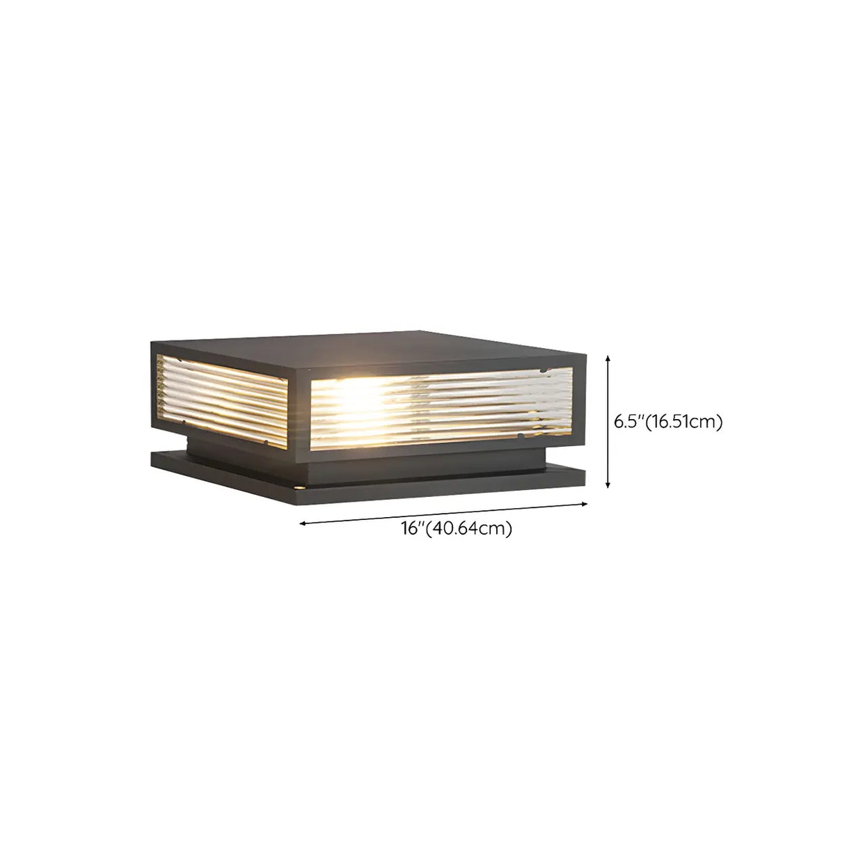 Simple Rectangular Metal Outdoor Table Lamp Warm Light Image - 20