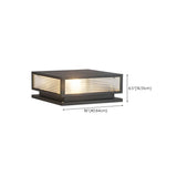 Simple Rectangular Metal Outdoor Table Lamp Warm Light Image - 20