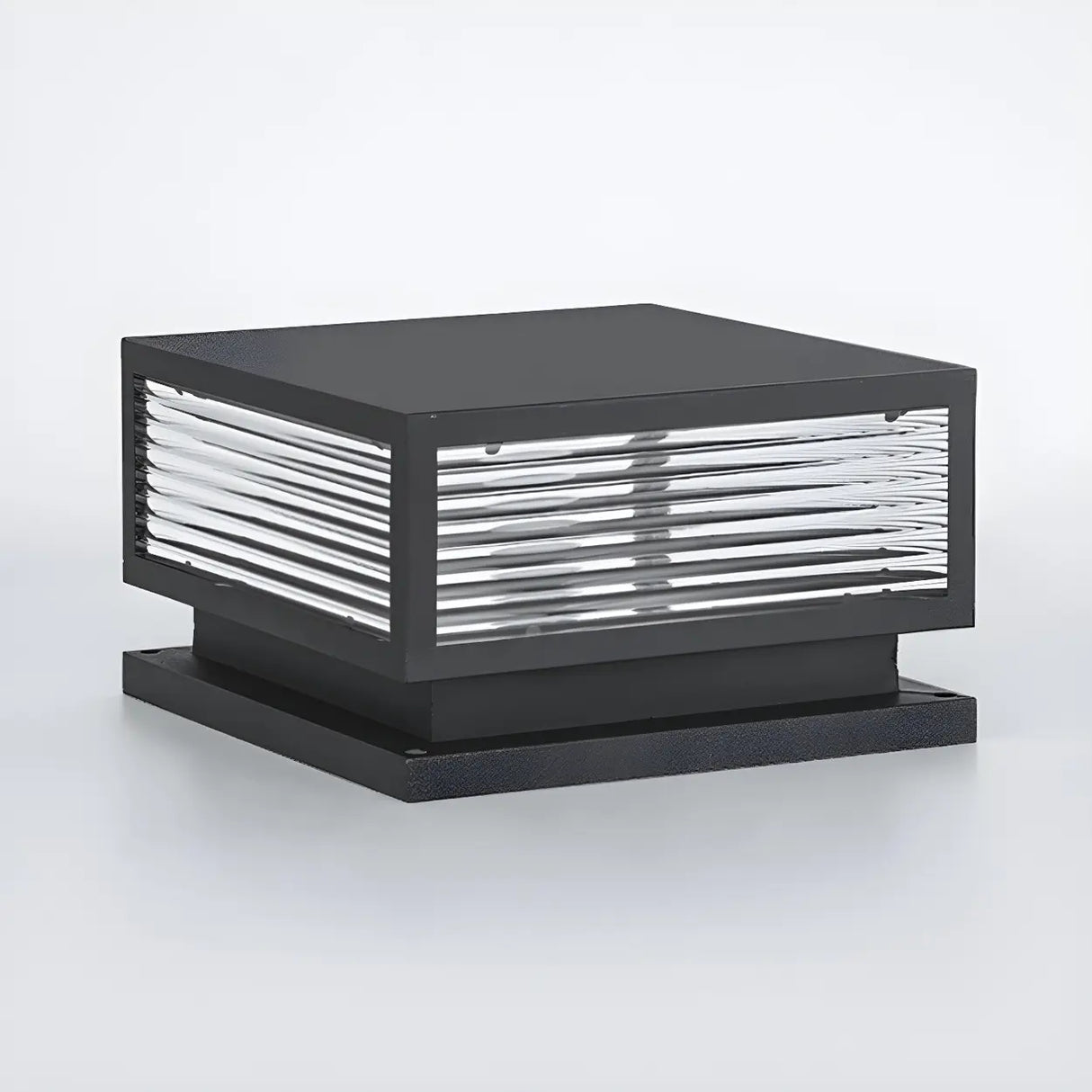 Simple Rectangular Metal Outdoor Table Lamp Warm Light Image - 10