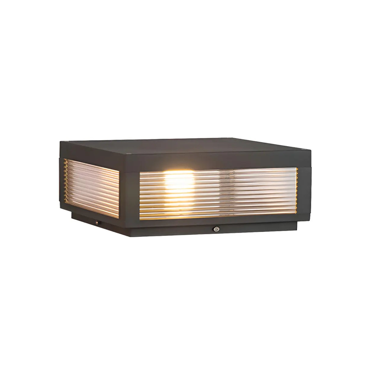 Simple Rectangular Metal Outdoor Table Lamp Warm Light Image - 11