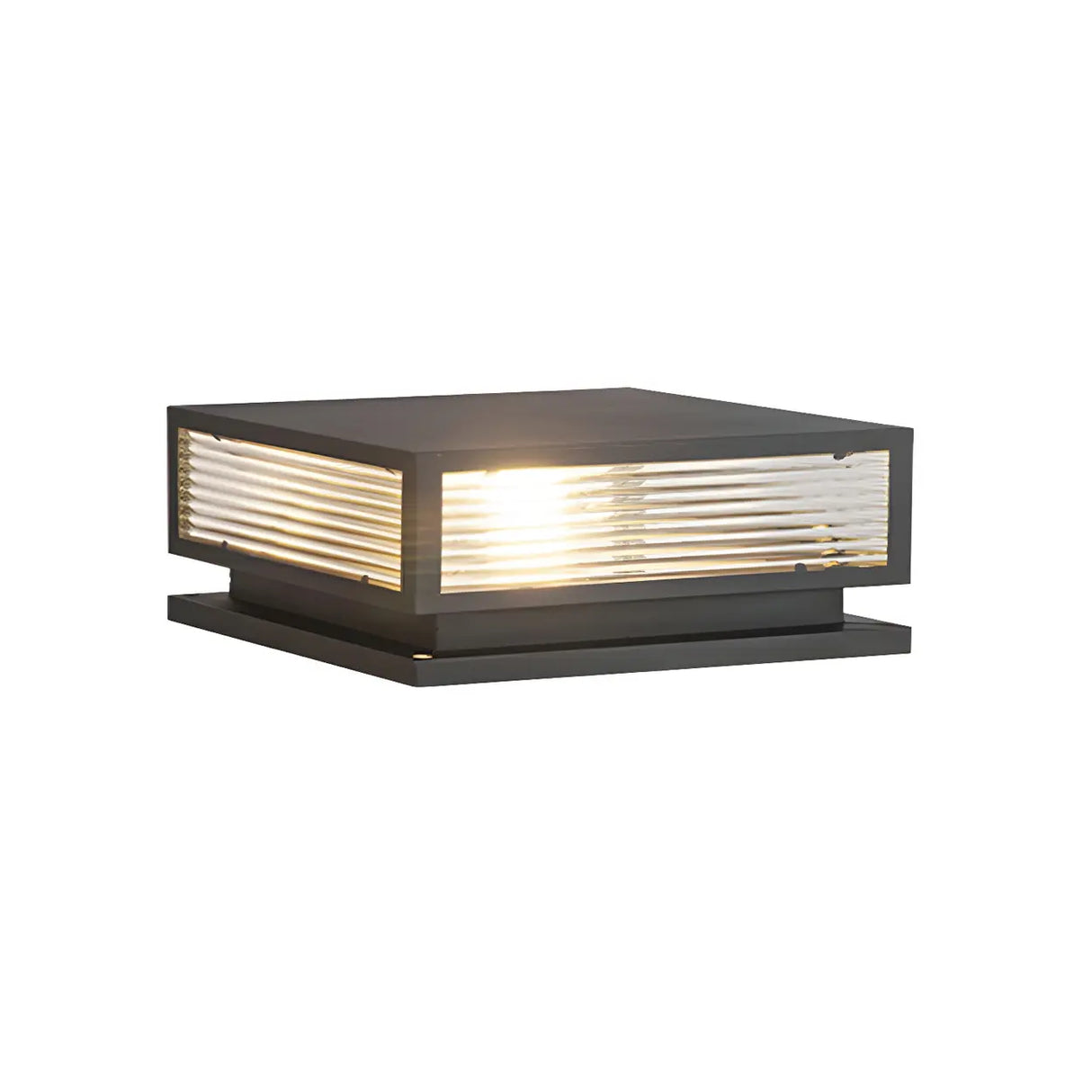 Simple Rectangular Metal Outdoor Table Lamp Warm Light Image - 5