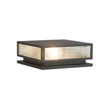Simple Rectangular Metal Outdoor Table Lamp Warm Light Image - 5
