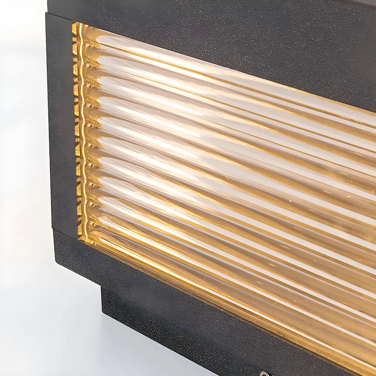 Simple Rectangular Metal Outdoor Table Lamp Warm Light Image - 13