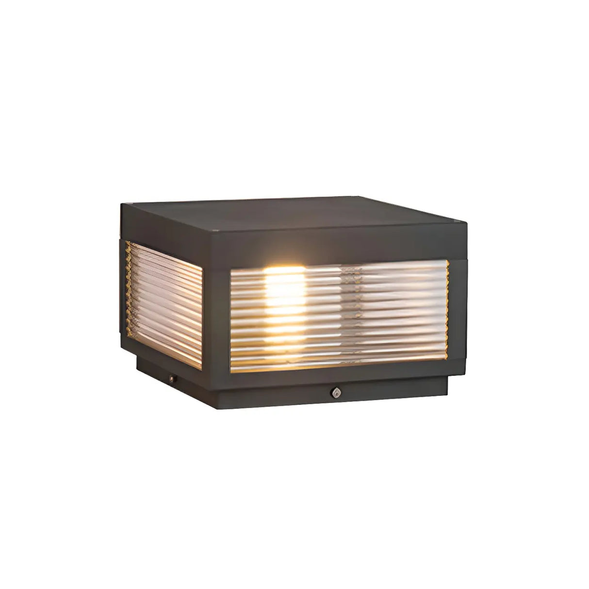 Simple Rectangular Metal Outdoor Table Lamp Warm Light Image - 7