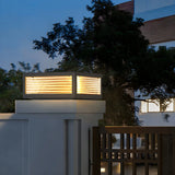 Simple Rectangular Metal Outdoor Table Lamp Warm Light Image - 15