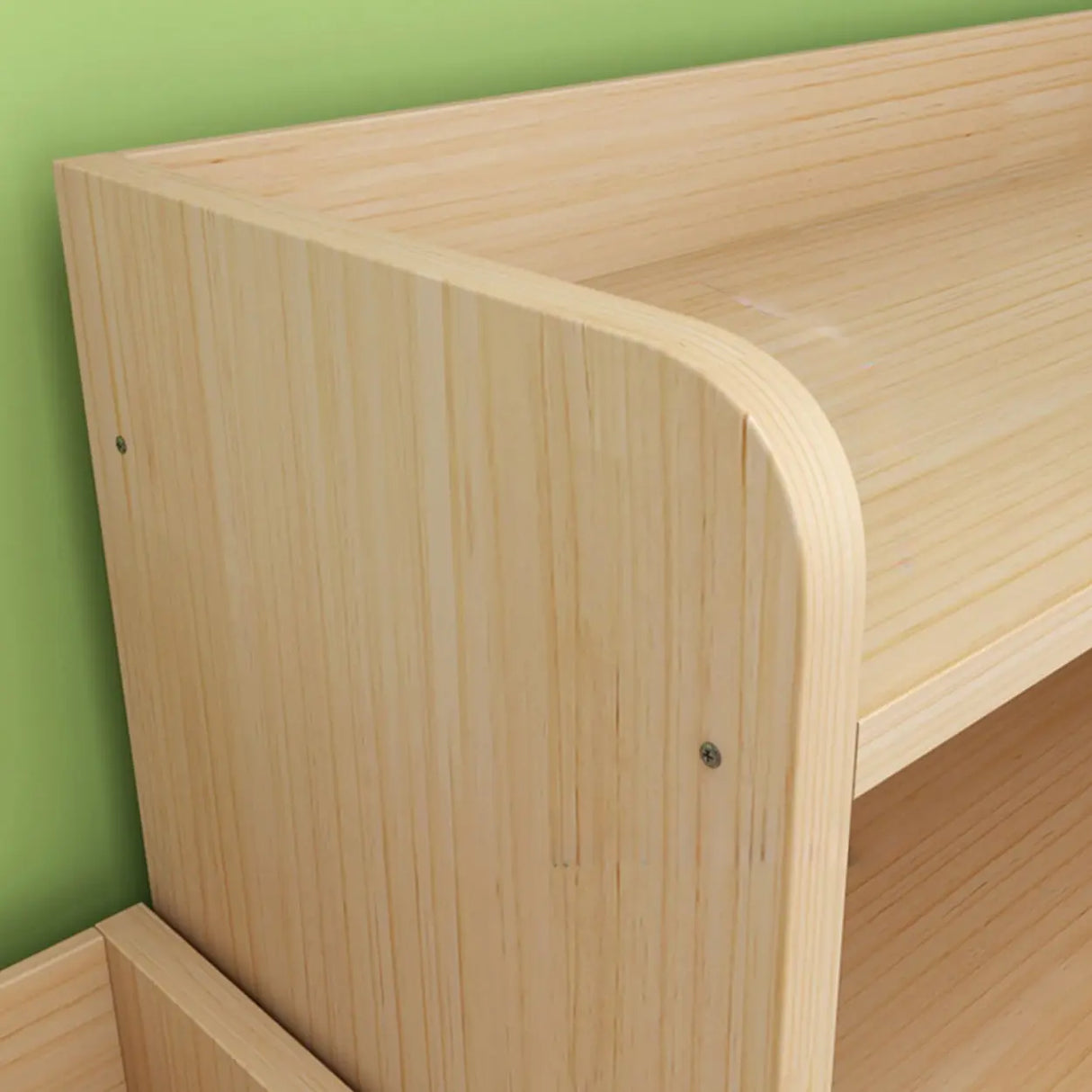 Simple Rectangular Natural Wood Finish Storage Bookcase Image - 12