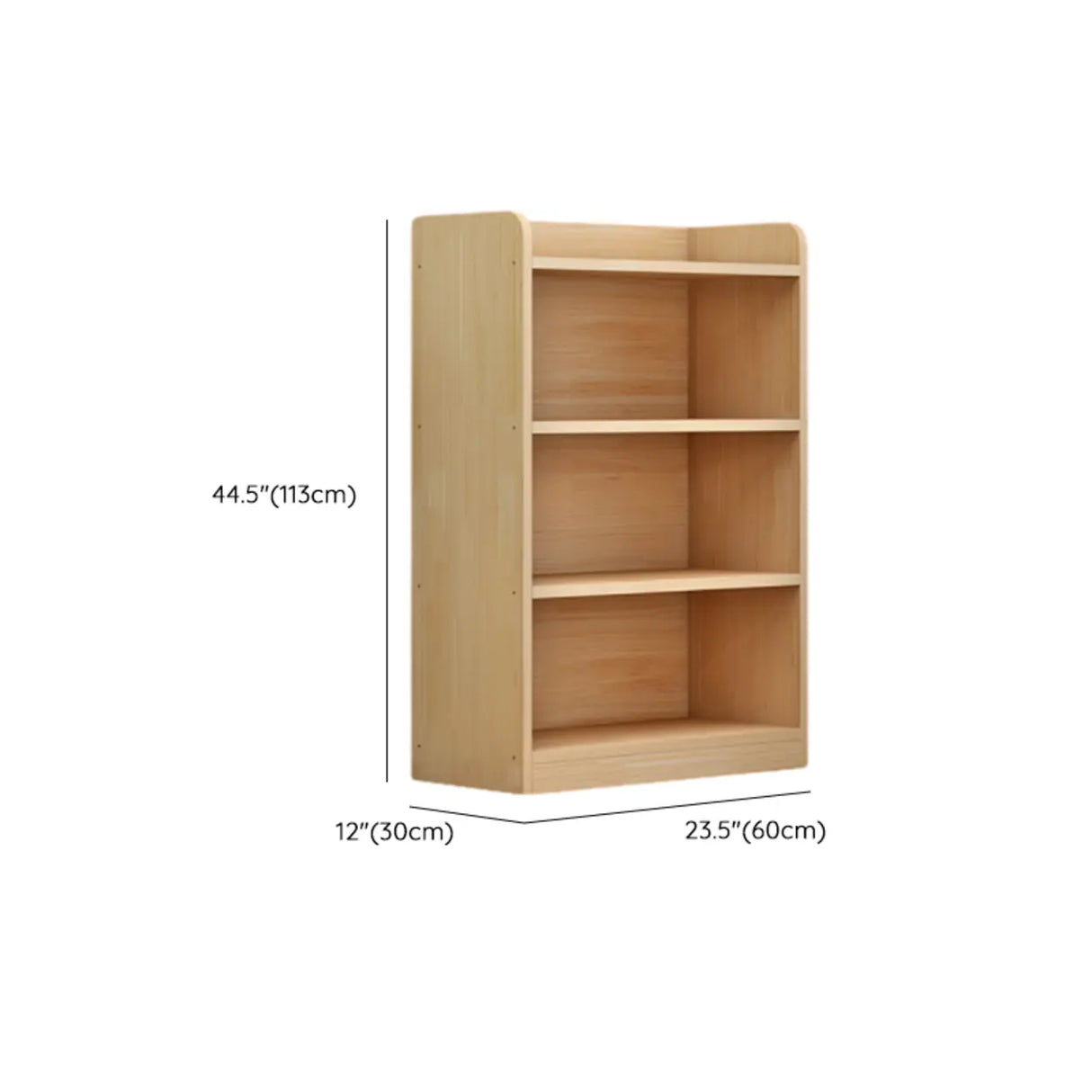 Simple Rectangular Natural Wood Finish Storage Bookcase 