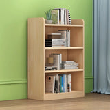 Simple Rectangular Natural Wood Finish Storage Bookcase Image - 7