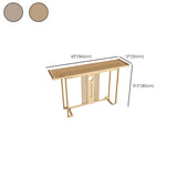 Simple Rectangular Natural Wood Frame Console Table Image - 12