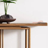 Simple Rectangular Natural Wood Frame Console Table Image - 4