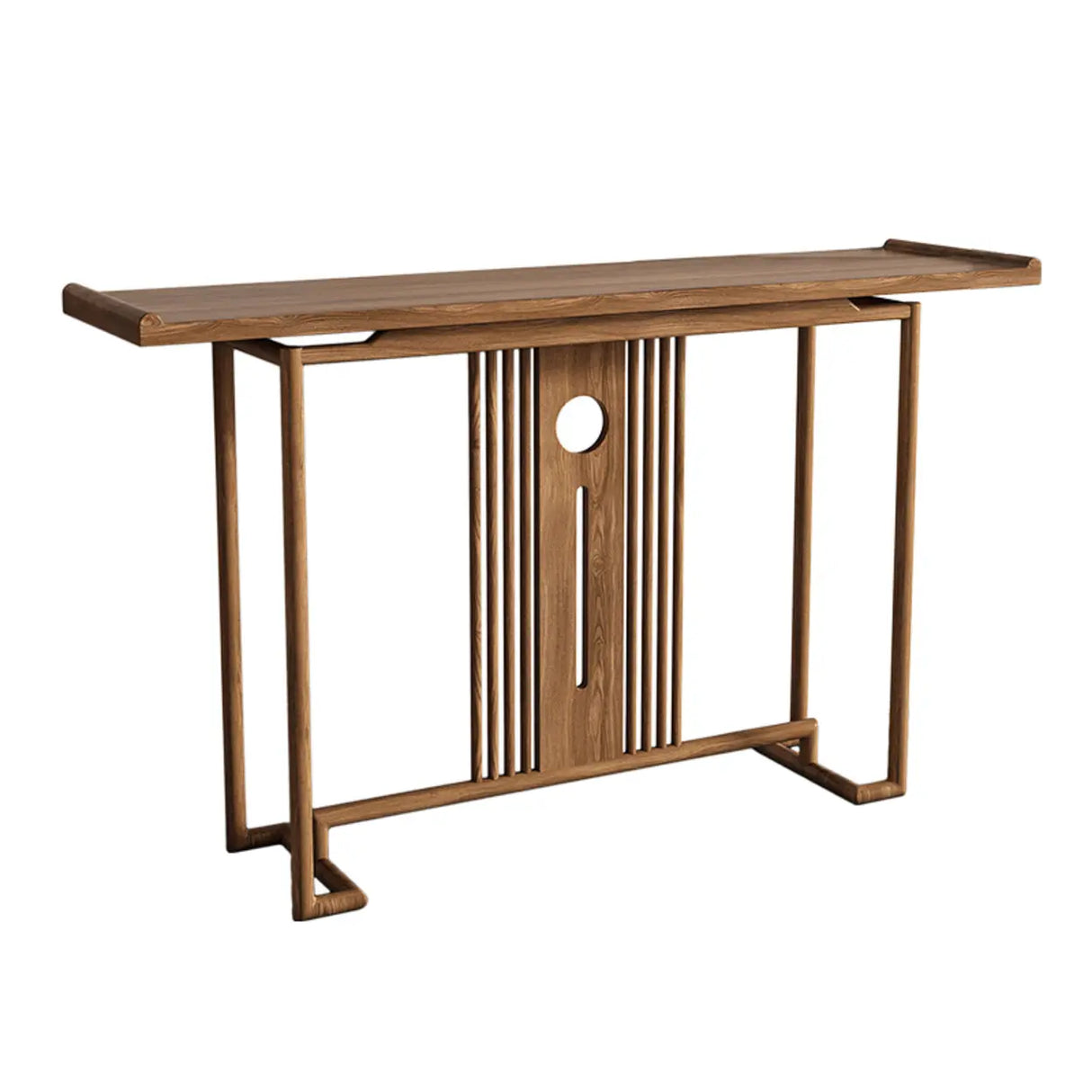 Simple Rectangular Natural Wood Frame Console Table Image - 8