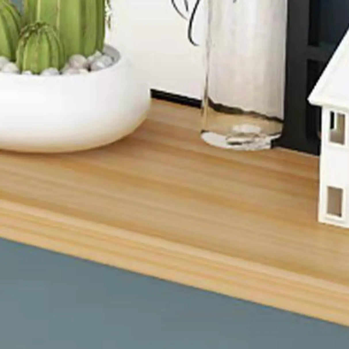 Simple Rectangular Natural Wood Metal Console Table Image - 4
