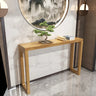 Simple Rectangular Pine Walnut Finish Console Table Image - 3
