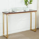 Simple Rectangular Pine Wood Taupe Sled Console Table Image - 1