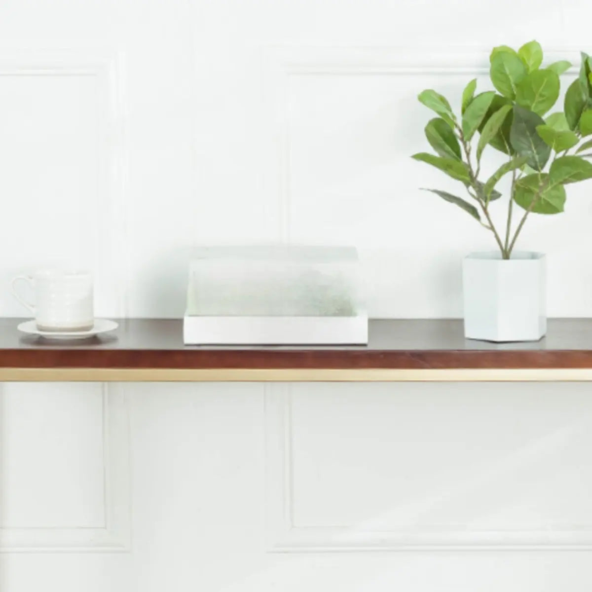 Simple Rectangular Pine Wood Taupe Sled Console Table Image - 6