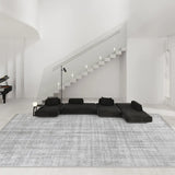 Simple Rectangular Polymer Gray Anti-slip Area Rug Image - 3