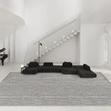 Simple Rectangular Polymer Gray Anti-slip Area Rug Image - 5