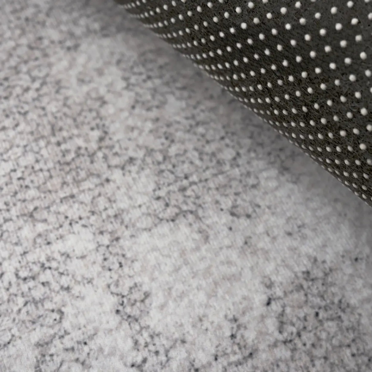 Simple Rectangular Polymer Gray Anti-slip Area Rug Image - 7