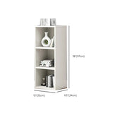 Simple Rectangular White Closed Wood Narrow Bookcase #size