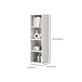 Simple Rectangular White Closed Wood Narrow Bookcase Image - 37