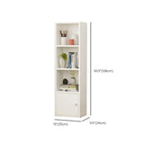 Simple Rectangular White Closed Wood Narrow Bookcase Image - 38
