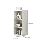Simple Rectangular White Closed Wood Narrow Bookcase Image - 43