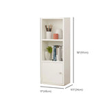 Simple Rectangular White Closed Wood Narrow Bookcase Image - 44