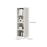 Simple Rectangular White Closed Wood Narrow Bookcase Image - 45