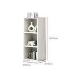 Simple Rectangular White Closed Wood Narrow Bookcase Image - 51