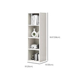 Simple Rectangular White Closed Wood Narrow Bookcase Image - 53