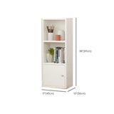 Simple Rectangular White Closed Wood Narrow Bookcase Image - 60