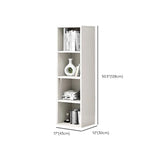 Simple Rectangular White Closed Wood Narrow Bookcase Image - 61